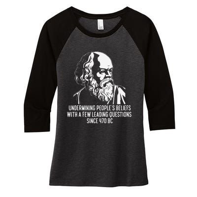 Funny Socrates The Socratic Method Classical Philosophy Women's Tri-Blend 3/4-Sleeve Raglan Shirt