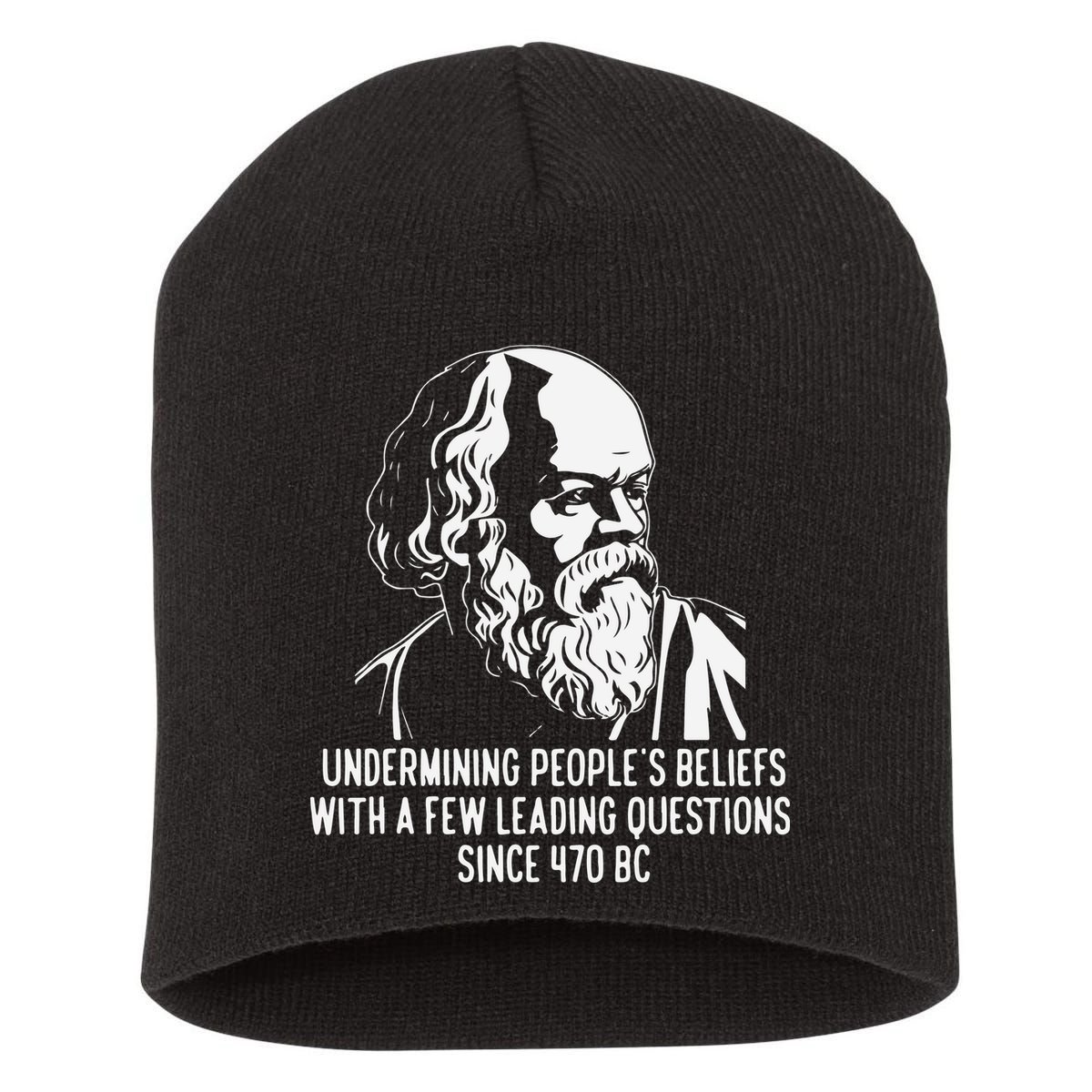 Funny Socrates The Socratic Method Classical Philosophy Short Acrylic Beanie