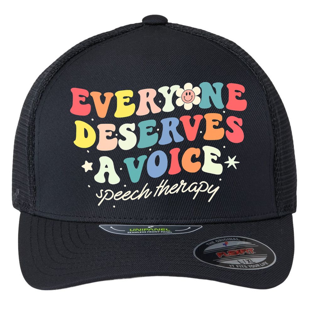 Funny Speech Therapy Speech Language Pathologist SLP Team Flexfit Unipanel Trucker Cap