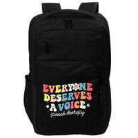 Funny Speech Therapy Speech Language Pathologist SLP Team Impact Tech Backpack