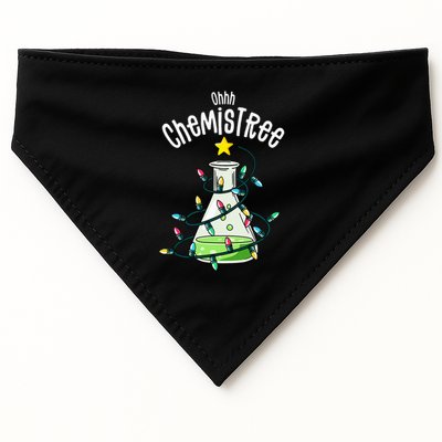 Funny Science Teacher Oh Chemistree Chemistry Christmas USA-Made Doggie Bandana