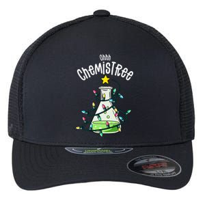 Funny Science Teacher Oh Chemistree Chemistry Christmas Flexfit Unipanel Trucker Cap