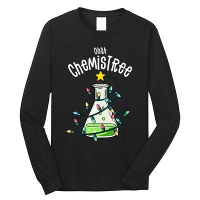 Funny Science Teacher Oh Chemistree Chemistry Christmas Long Sleeve Shirt