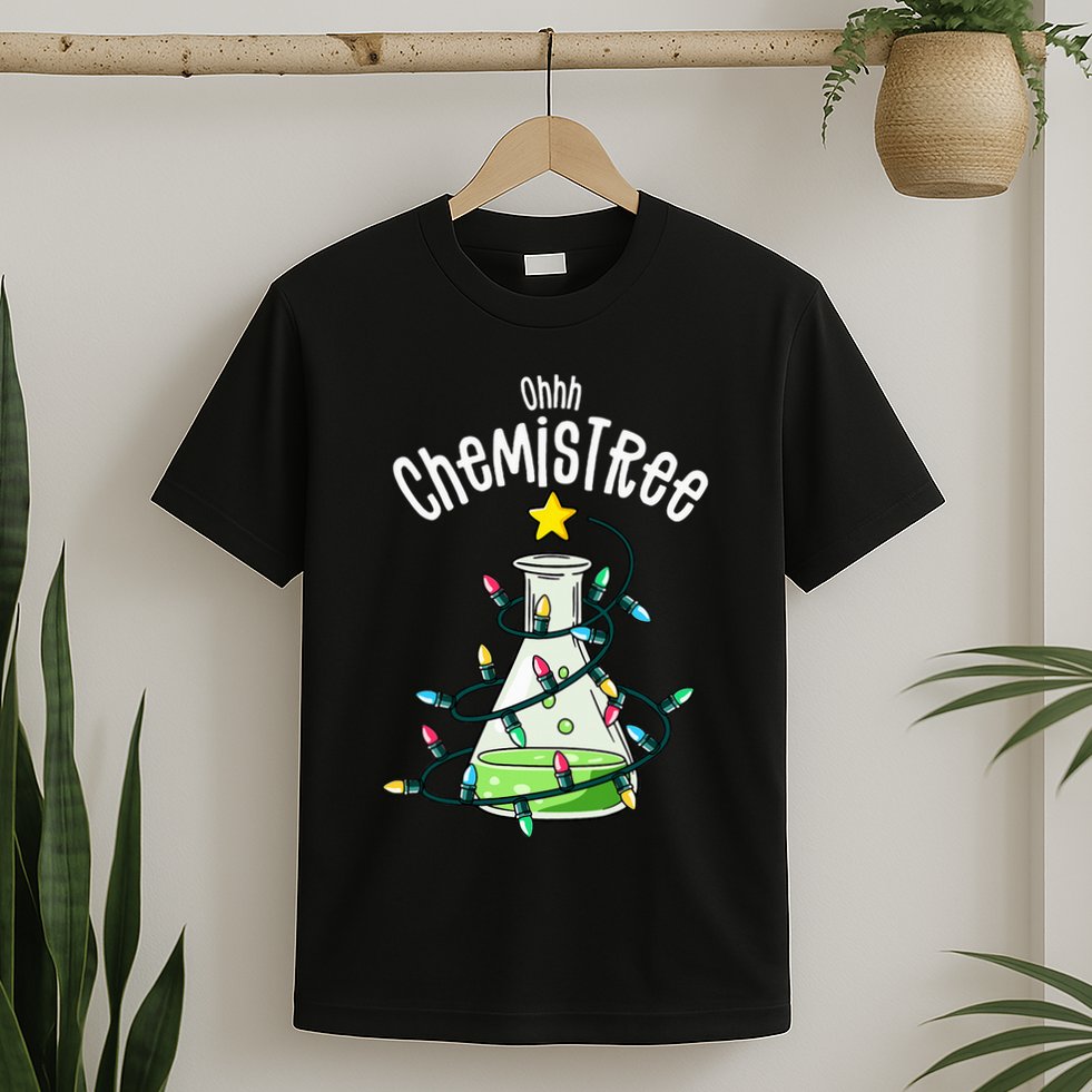Funny Science Teacher Oh Chemistree Chemistry Christmas T-Shirt