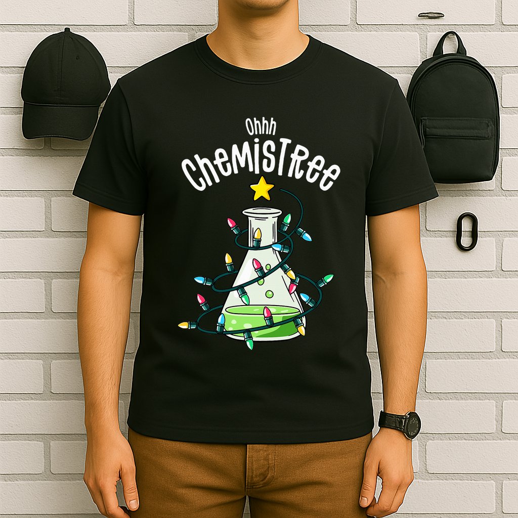 Funny Science Teacher Oh Chemistree Chemistry Christmas T-Shirt