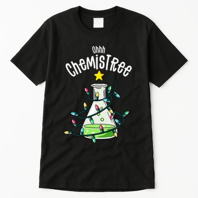 Funny Science Teacher Oh Chemistree Chemistry Christmas Tall T-Shirt