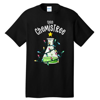 Funny Science Teacher Oh Chemistree Chemistry Christmas Tall T-Shirt