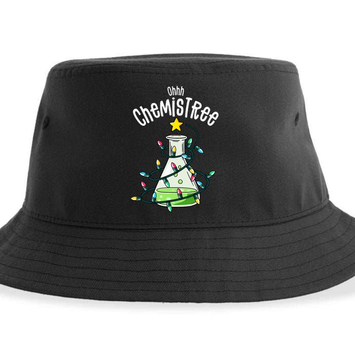 Funny Science Teacher Oh Chemistree Chemistry Christmas Sustainable Bucket Hat