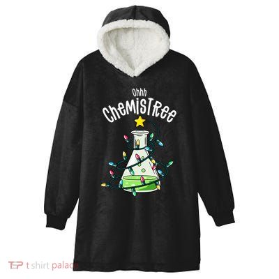 Funny Science Teacher Oh Chemistree Chemistry Christmas Hooded Wearable Blanket