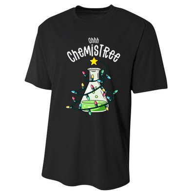 Funny Science Teacher Oh Chemistree Chemistry Christmas Performance Sprint T-Shirt