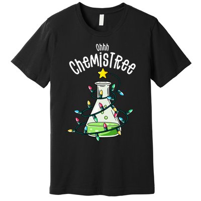 Funny Science Teacher Oh Chemistree Chemistry Christmas Premium T-Shirt