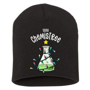 Funny Science Teacher Oh Chemistree Chemistry Christmas Short Acrylic Beanie