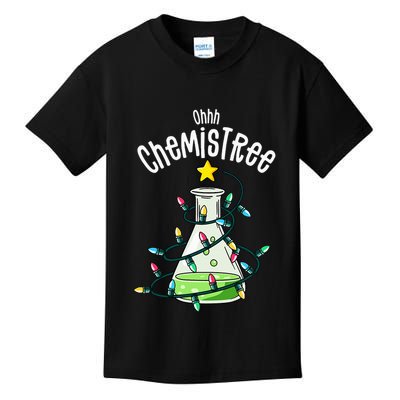 Funny Science Teacher Oh Chemistree Chemistry Christmas Kids T-Shirt