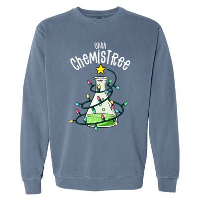 Funny Science Teacher Oh Chemistree Chemistry Christmas Garment-Dyed Sweatshirt