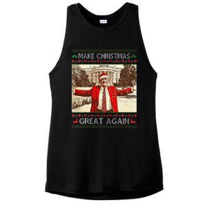 Funny Santa Trump Make Christmas Great Again Ugly Sweater Ladies PosiCharge Tri-Blend Wicking Tank