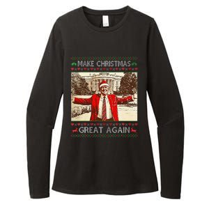 Funny Santa Trump Make Christmas Great Again Ugly Sweater Womens CVC Long Sleeve Shirt