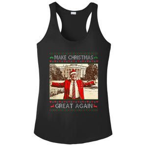 Funny Santa Trump Make Christmas Great Again Ugly Sweater Ladies PosiCharge Competitor Racerback Tank