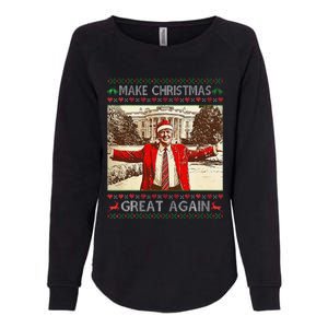 Funny Santa Trump Make Christmas Great Again Ugly Sweater Womens California Wash Sweatshirt