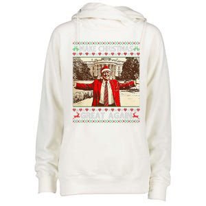 Funny Santa Trump Make Christmas Great Again Ugly Sweater Womens Funnel Neck Pullover Hood