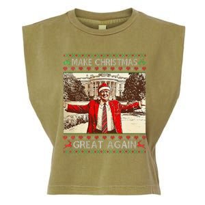 Funny Santa Trump Make Christmas Great Again Ugly Sweater Garment-Dyed Women's Muscle Tee