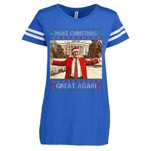 Funny Santa Trump Make Christmas Great Again Ugly Sweater Enza Ladies Jersey Football T-Shirt