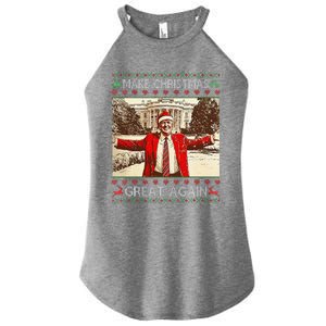 Funny Santa Trump Make Christmas Great Again Ugly Sweater Women's Perfect Tri Rocker Tank