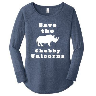 Funny Save The Chubby Unicorns Meaningful Gift Women's Perfect Tri Tunic Long Sleeve Shirt