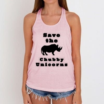 Funny Save The Chubby Unicorns Meaningful Gift Women's Knotted Racerback Tank