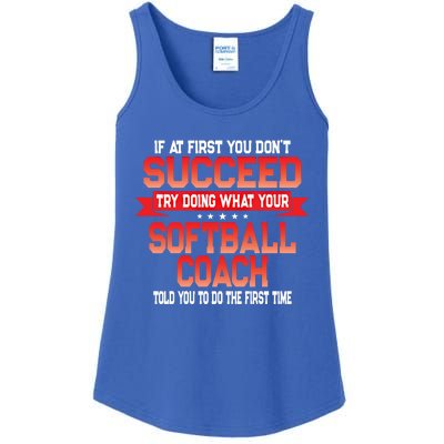 Fun Softball Team Coach Saying Funny Coaches Quote Gift Ladies Essential Tank