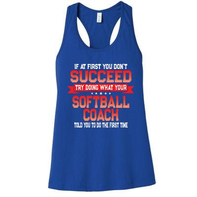 Fun Softball Team Coach Saying Funny Coaches Quote Gift Women's Racerback Tank