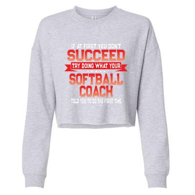 Fun Softball Team Coach Saying Funny Coaches Quote Gift Cropped Pullover Crew