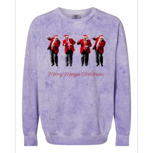 Funny Santa Trump Have Yourself A Merry Maga Christmas Xmas Colorblast Crewneck Sweatshirt