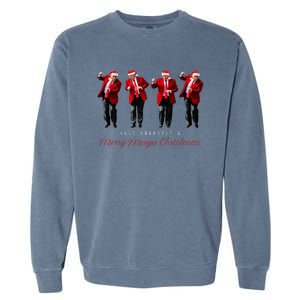 Funny Santa Trump Have Yourself A Merry Maga Christmas Xmas Garment-Dyed Sweatshirt