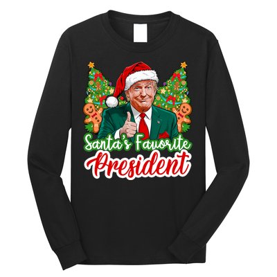 Funny Santa Trump 2024 SantaS Favorite President Christmas Long Sleeve Long Sleeve Shirt