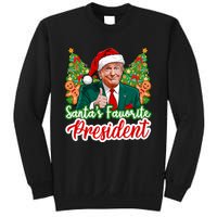 Funny Santa Trump 2024 SantaS Favorite President Christmas Long Sleeve Sweatshirt