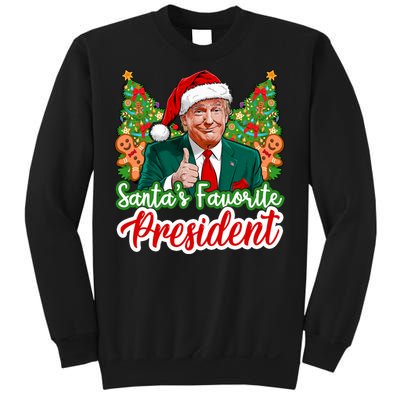 Funny Santa Trump 2024 SantaS Favorite President Christmas Long Sleeve Sweatshirt