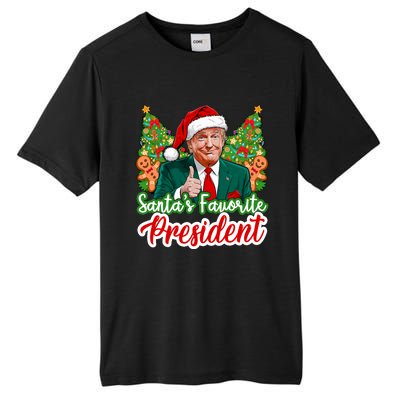 Funny Santa Trump 2024 SantaS Favorite President Christmas Long Sleeve Tall Fusion ChromaSoft Performance T-Shirt