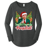 Funny Santa Trump 2024 SantaS Favorite President Christmas Long Sleeve Women's Perfect Tri Tunic Long Sleeve Shirt