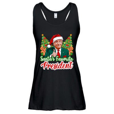 Funny Santa Trump 2024 SantaS Favorite President Christmas Long Sleeve Ladies Essential Flowy Tank