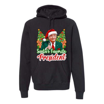 Funny Santa Trump 2024 SantaS Favorite President Christmas Long Sleeve Premium Hoodie