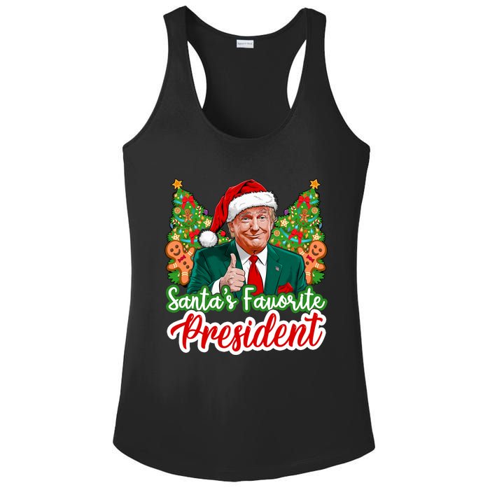 Funny Santa Trump 2024 SantaS Favorite President Christmas Long Sleeve Ladies PosiCharge Competitor Racerback Tank