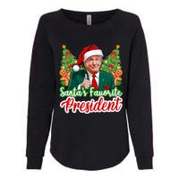 Funny Santa Trump 2024 SantaS Favorite President Christmas Long Sleeve Womens California Wash Sweatshirt