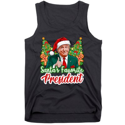 Funny Santa Trump 2024 SantaS Favorite President Christmas Long Sleeve Tank Top