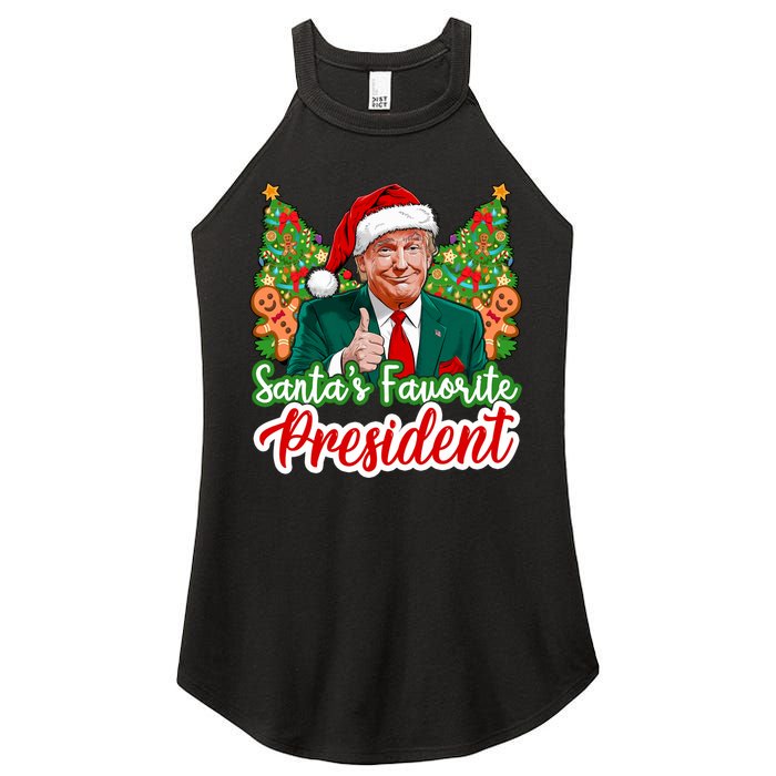 Funny Santa Trump 2024 SantaS Favorite President Christmas Long Sleeve Women's Perfect Tri Rocker Tank