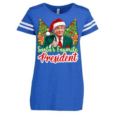 Funny Santa Trump 2024 SantaS Favorite President Christmas Long Sleeve Enza Ladies Jersey Football T-Shirt