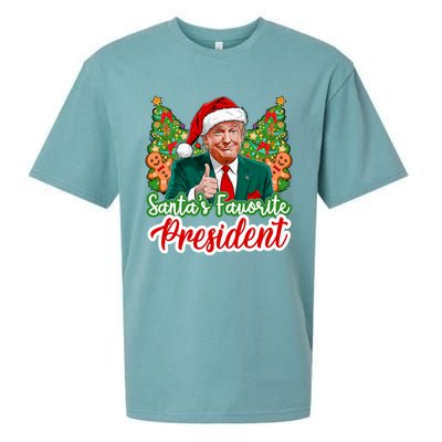 Funny Santa Trump 2024 SantaS Favorite President Christmas Long Sleeve Sueded Cloud Jersey T-Shirt