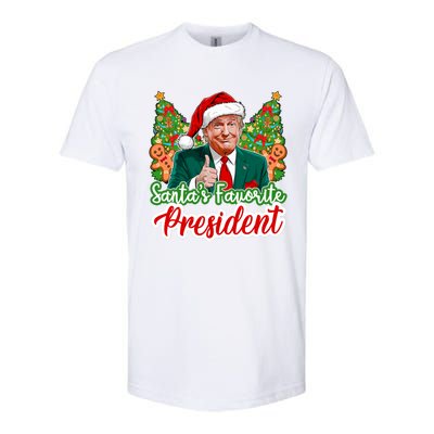 Funny Santa Trump 2024 SantaS Favorite President Christmas Long Sleeve Softstyle CVC T-Shirt