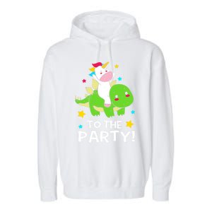 Funny Stegosaurus Unicorn Riding Dinosaur Meaningful Gift Garment-Dyed Fleece Hoodie