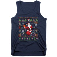 Funny Santa Ugly Christmas Basketball Dunking Tank Top