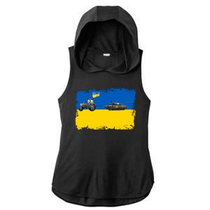 Farmer Support Ukraine Ladies PosiCharge Tri-Blend Wicking Draft Hoodie Tank